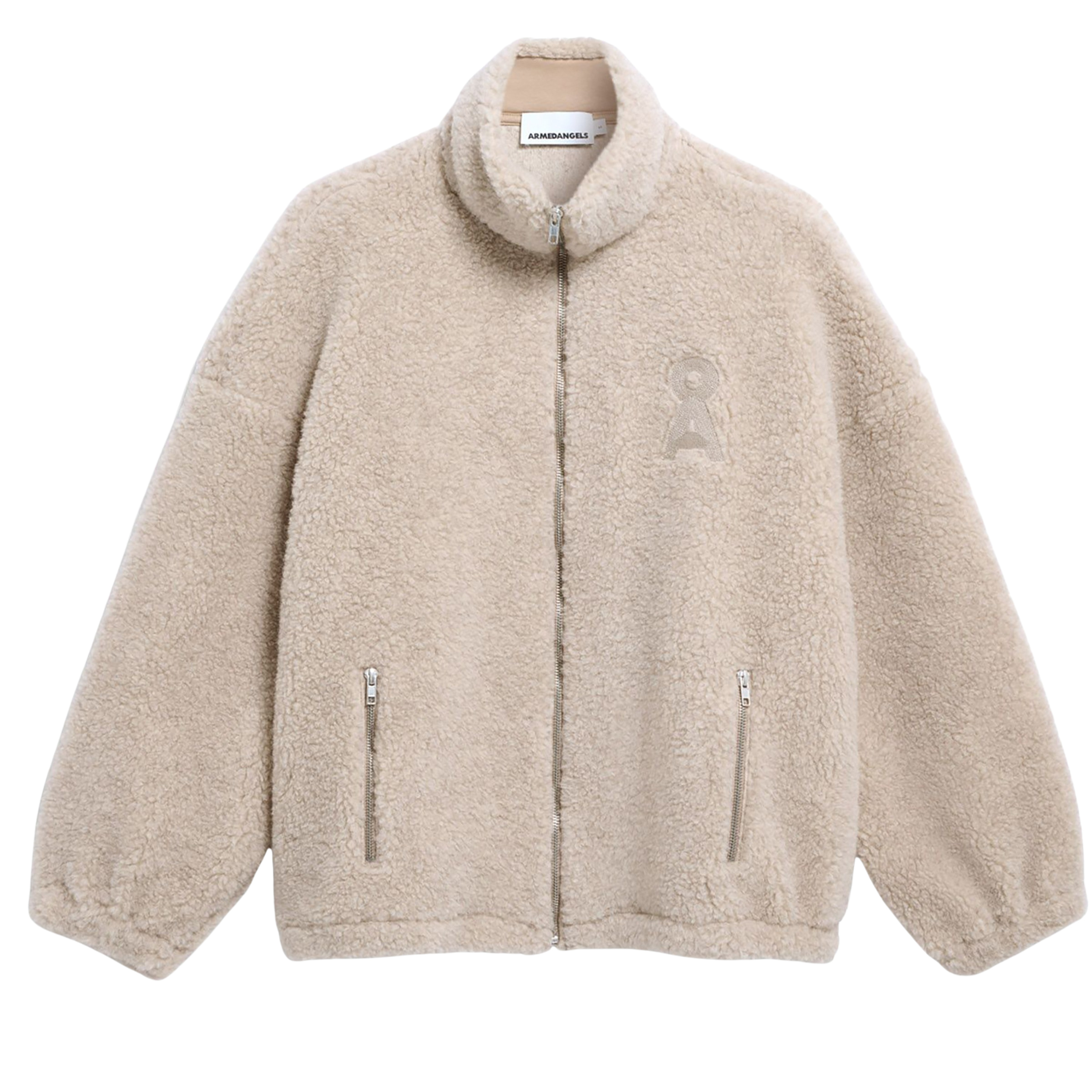Armedangels Wool Blend Fleece Damen Fleecejacke beige Größe L Lifestyle Atmungsaktiv