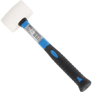 BGS-technic Gummihammer 1965, Kopf-Ø 48mm, 250g Kopfgewicht, weiß, mit Fiberglasstiel