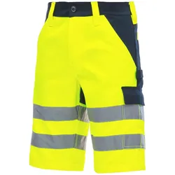 AS Arbeitsschutz Nitras Motion Tex VIZ Warnschutz Arbeitshose | neongelb | Gr. 44 | kurze Hose