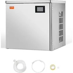 VEVOR Eismaschinenkopf kommerzieller Eisbereiter Eismaschine (nur Kopf) 163 kg/Tag, Kopf aus Edelstahl + PE-Kunststoff Eisbereiter-Kopf mit intelligentem Bedienfeld & Reinigung auf Knopfdruck