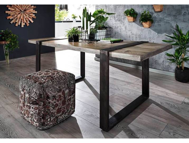 Esstisch Mango 170x90x76 grau lackiert HEAVY INDUSTRY #103