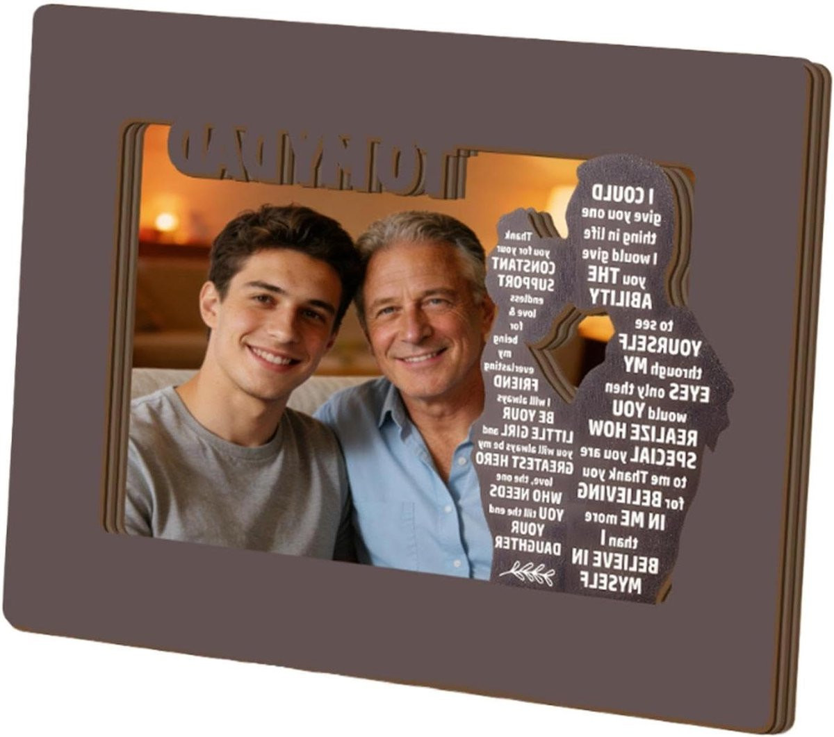 Houten fotolijst fotohouder voor op tafel - 18 x 18 cm