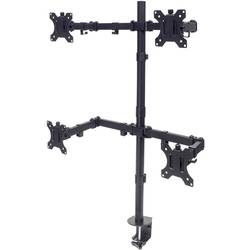 Manhattan 461566 Monitor-Tischhalterung 4 Display(s) 33,0 cm (13) - 81,3 cm (32) Schwarz Höhenverstellbar, Neigbar, Schwenkbar