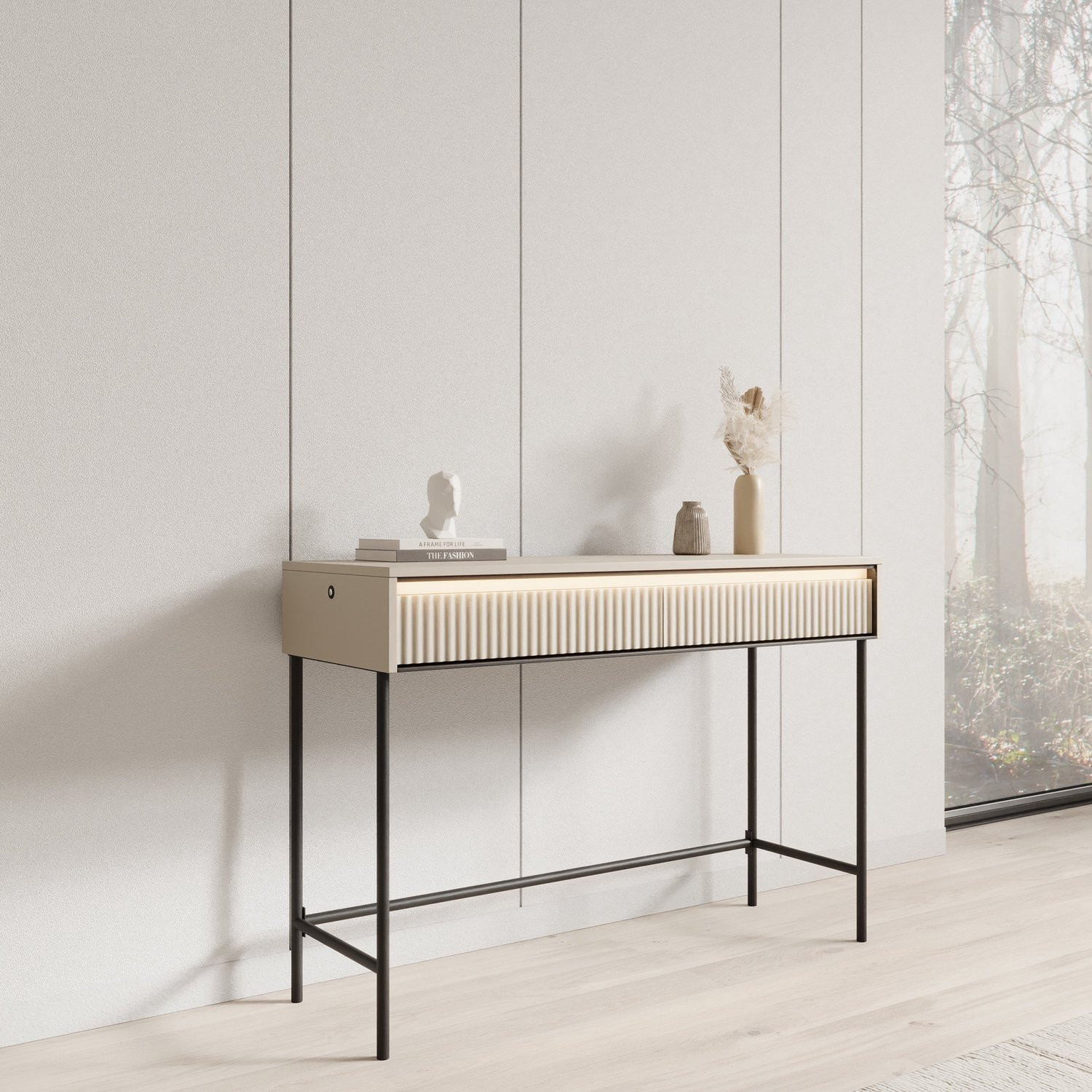 Meubella Kaptafel Timoteo Beige Breedte: 112 cm