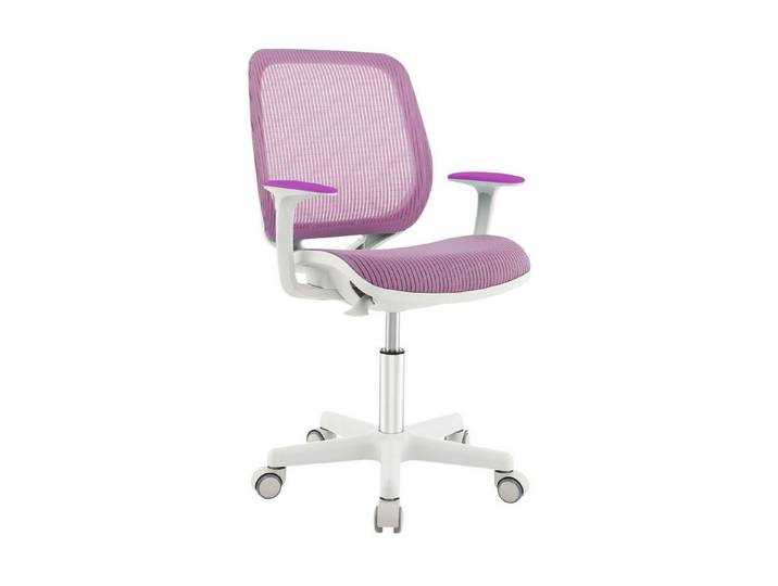 COSTWAY Drehstuhl Kinderstuhl, 43-55cm höhenverstellbar, mit Rollen 360° drehbar