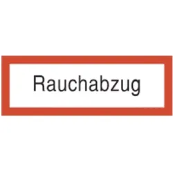Brandschutzschild als Text Rauchabzug
