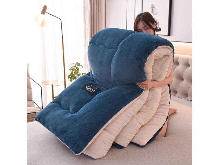 Couette en peluche hiver agneau velours couette chaude Double épaissi coton couette simple dortoir lit chaud Double face laine d'agneau couette