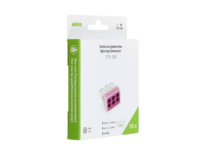 Wago Verbindungsdosenklemme 6x 0.75-2.5mm² 10 Stk.