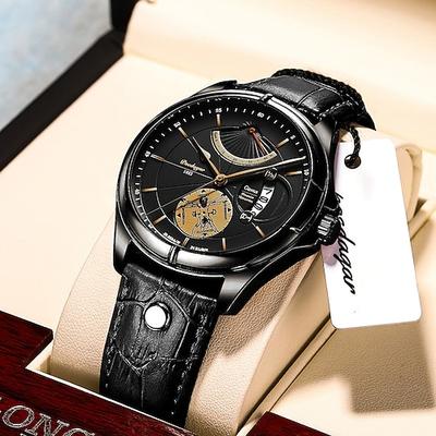 Herren Armbanduhr Fashion Top Luxus Sport Herrenarmbanduhr Wasserdicht Leuchtende Leder Datum Quarz Uhren