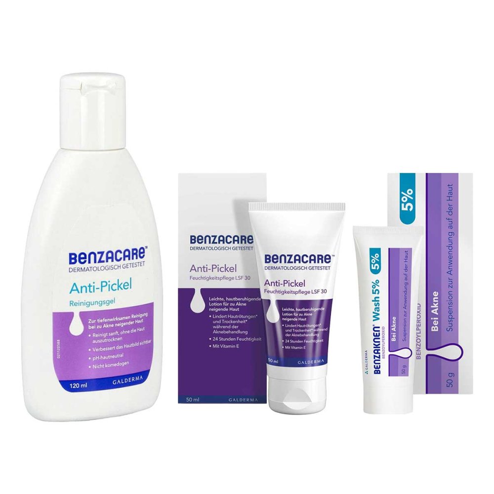 Galderma Laboratorium GmbH Benzacare Anti-Pickel Reinigungsgel + Benzaknen Wash 5% 08107437