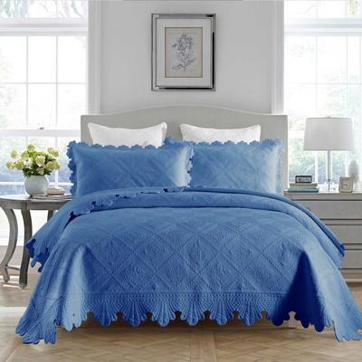 MarCielo 3Pcs Cotton Oversized Quilt Bedspread Coverlet Set TK