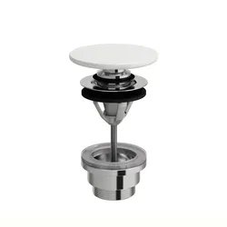 LAUFEN Ablaufventil, Push-Open, Saphirkeramik Abdeckung, H8981920200001, Farbe: Schwarz glänzend