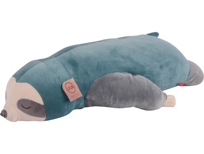 UNUS® Luiaard knuffelkussen lichaamskussen 75cm turkoois