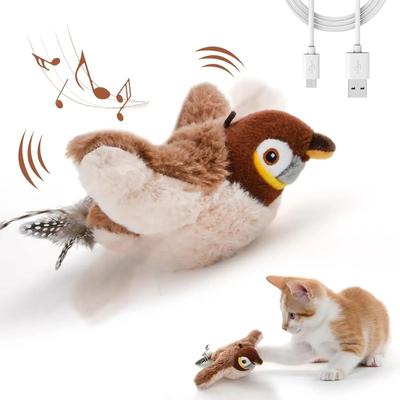 Uplifted Finds Touch Activated Rechargeable Flapping Bird Interactive Cat Toy upgraded A