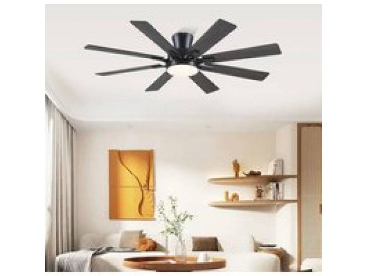Coreice ventilateur de plafond encastré noir 132 cm LED 8 pales