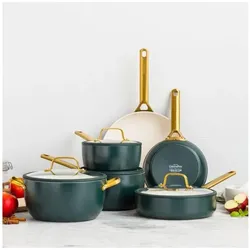 Greenpan Riserva Padova, Pfannenset + Topfset, Gold, Grün