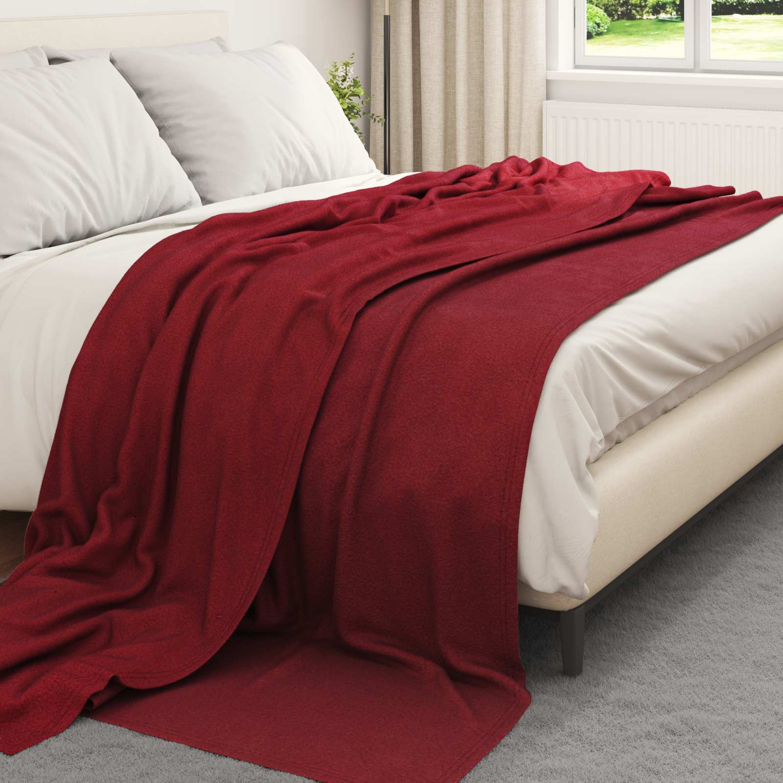 vidaXL plaid Bordeaux 240 x 220 cm 0.74 kg Polaire