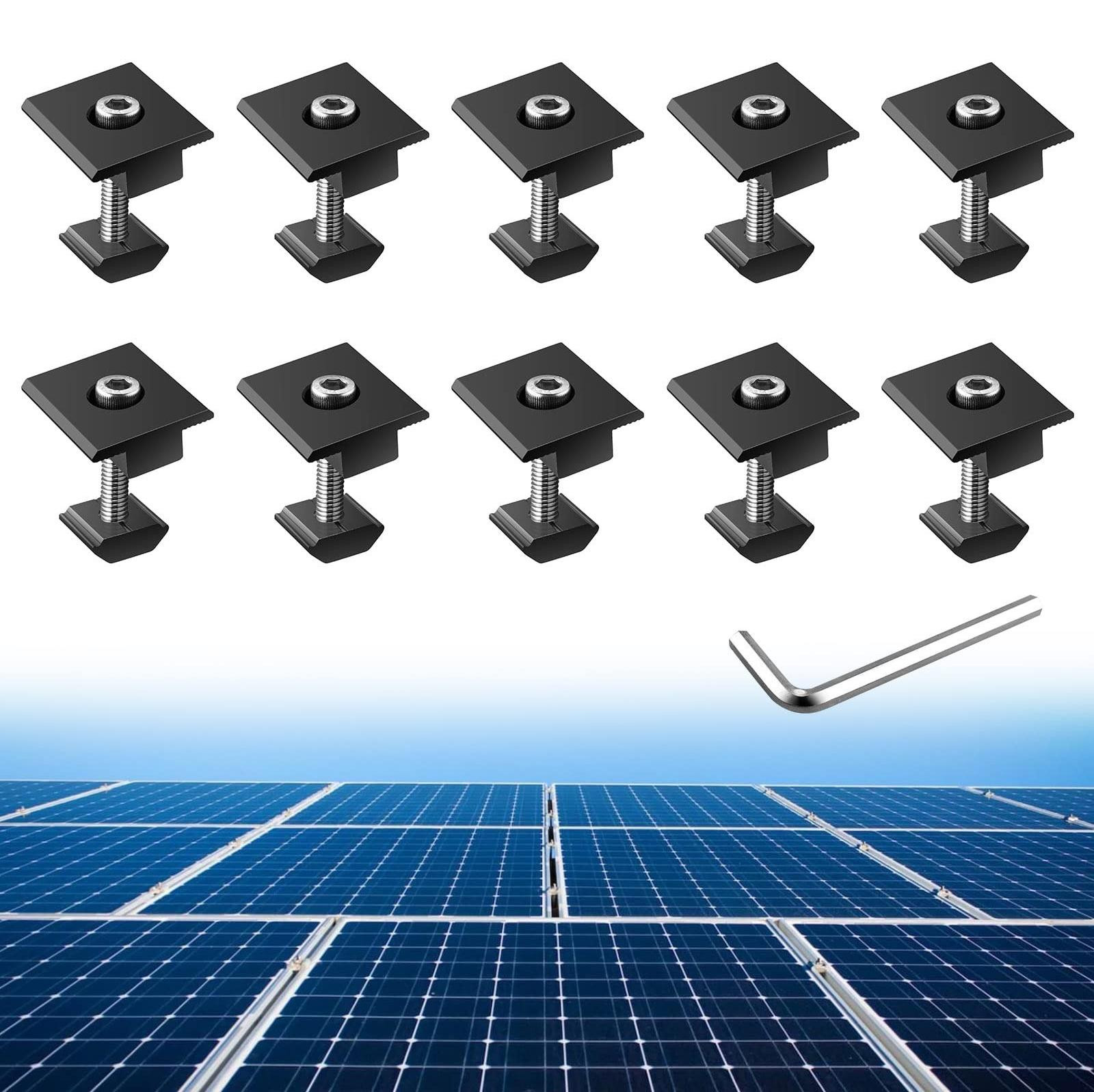 Set van 10 aluminium zonnepaneel bevestigingsklemmen