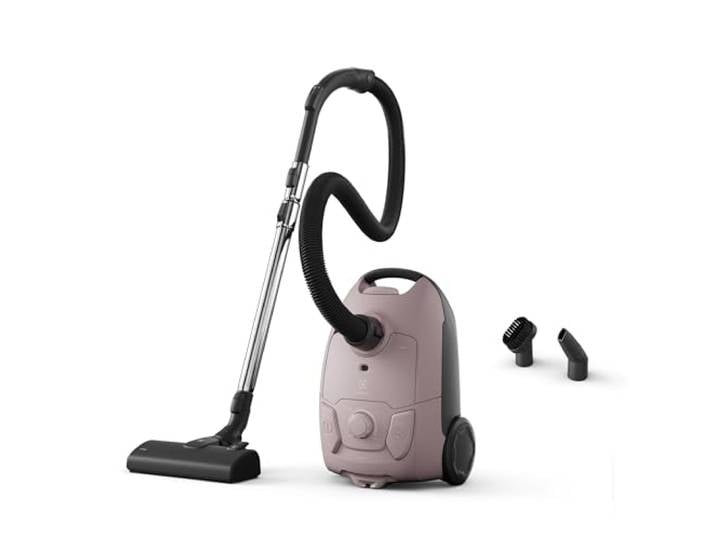Electrolux Clean 500 Aspirateur avec Sac Puissant EB51C1WP\, Compact\, léger\, Suceur Combiné Lisse\, Maniabilité Facile\, Contrôle Manuel de la Puissance\, Taille compacte\, Rose