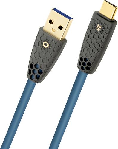 Oehlbach USB-Kabel USB-A Stecker, USB-C Stecker 2m Petrol Geflechtschirm D1C9562