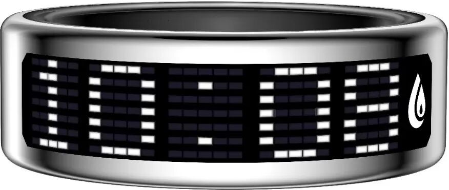 INF Bague Connectée avec Écran et Étui de Charge - Suivi Fitness & Santé Argent 13