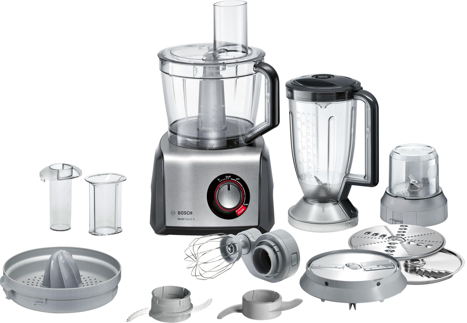 Bosch MultiTalent 8 Compacte keukenmachine, zwart/roestvrij staal, 1.250 watt