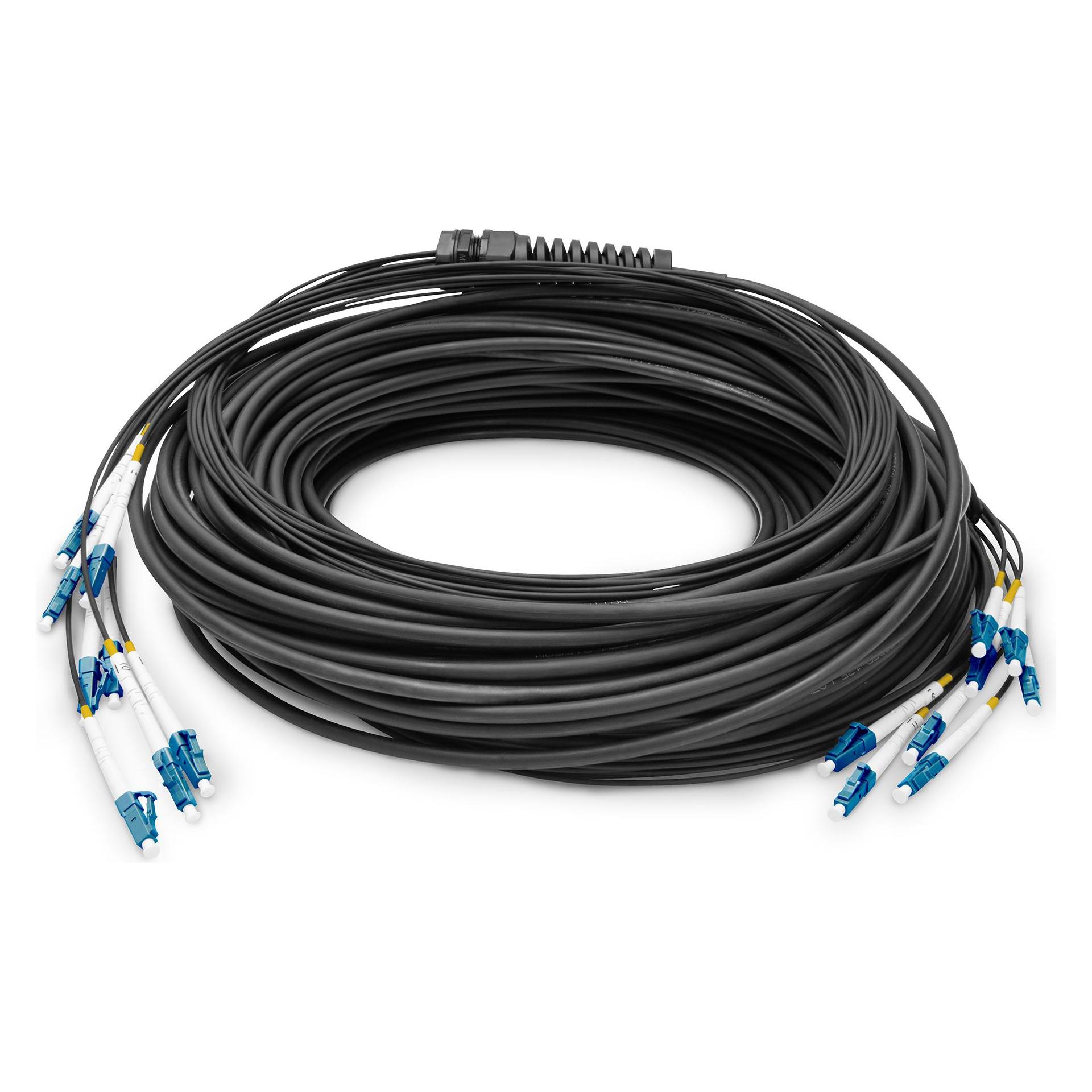 Digitus Vorkonfektionierte Glasfaser Universal Breakout Kabel, Multimode OS2, 8 Fasern, LC/UPC - LC/UPC (30 m) (DK-2A338U030BK-BBB)
