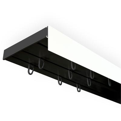 Gardinenschiene SN DECO GROUP "Vorhangschiene SH mit Blende", schwarz-weiß (schwarz, weiß), L:220cm T:8,95cm, Kunststoff, Gardinenstangen, Gardinenschiene