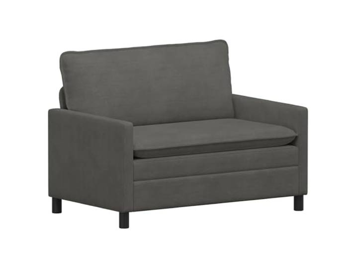KUTYWEXFM 2-Sitzer Sofa Dunkelgrau 126cm Cord Couch mit Metallrahmen Komfortables Cordpolster, doppelte Kissen & stabiler Metallrahmen für dein Wohnzimmer, Arbeitszimmer oder Gästeraum.