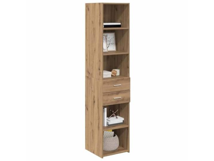 KTHLBRH Sideboard Eiche handwerklich 40 x 42,5 x 185 cm Technisches Holz, 2 tiefe traditionelle Schubladen, 5 verstellbare Einlegeböden, für Geschirr und Dekoration