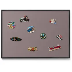 MAGNETTAFEL 100x70 cm Schwarzer Rahmen Hellbraun