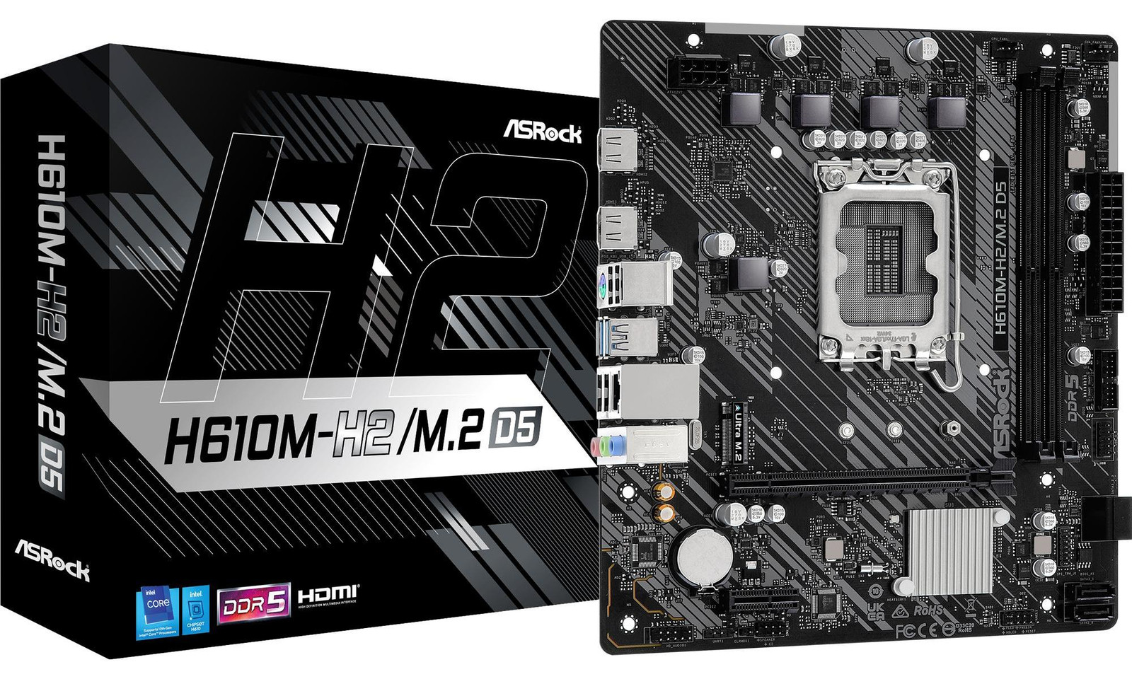 ASRock H610M-H2/M.2 D5 mATX moederbord met HDMI en DDR5 ondersteuning