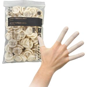 MaiMed Fingerlinge unsteril, gerollt, Latex, Größe XL, 100 Stück