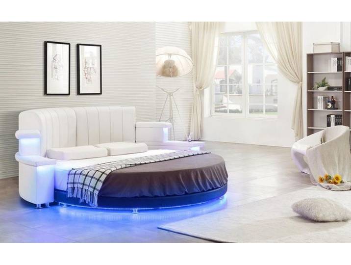 JVmoebel Rundbett Weißes Designer Rundbett für modernes Schlafzimmer, Made in Europa