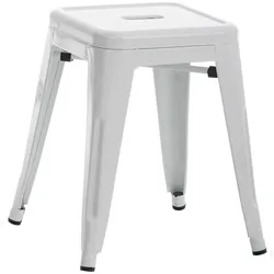 PROREGAL Hocker YOSEMITE HxBxT 46x40x40cm Metall Weiß