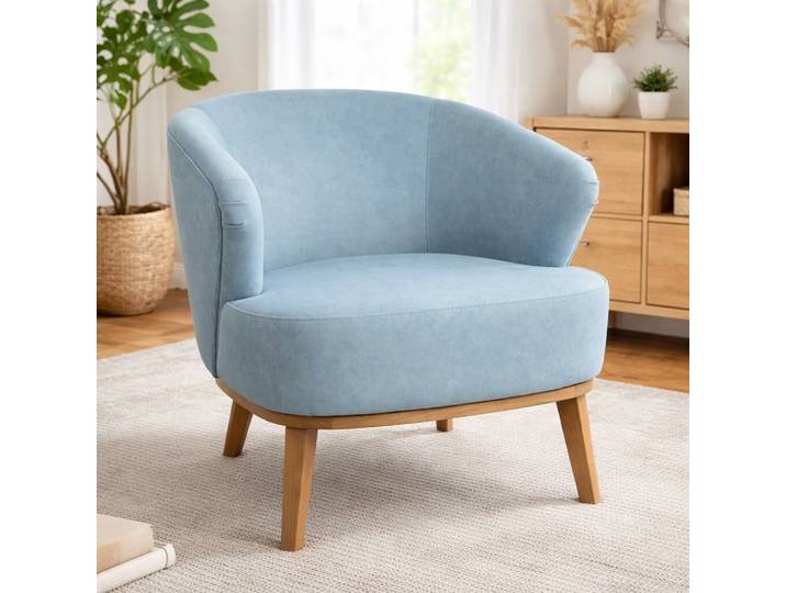 Cocktailsessel ROBI - Microfaser CLOUD pastellblau