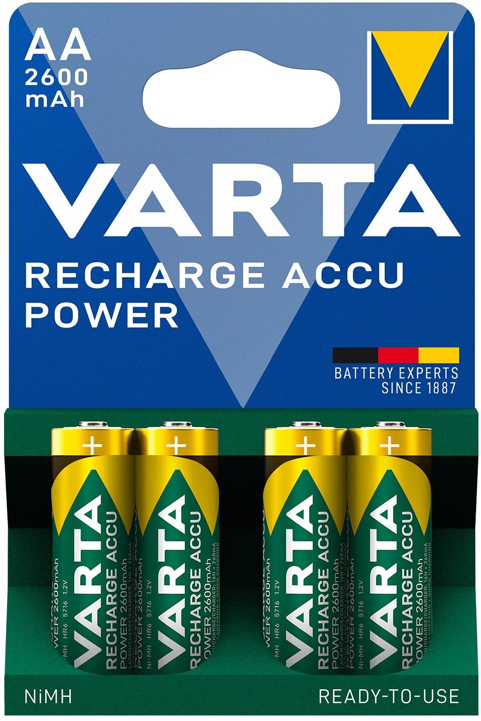 Batteria Stilo AA ricaricabile Varta 05716101404 RECHARGE ACCU POWER