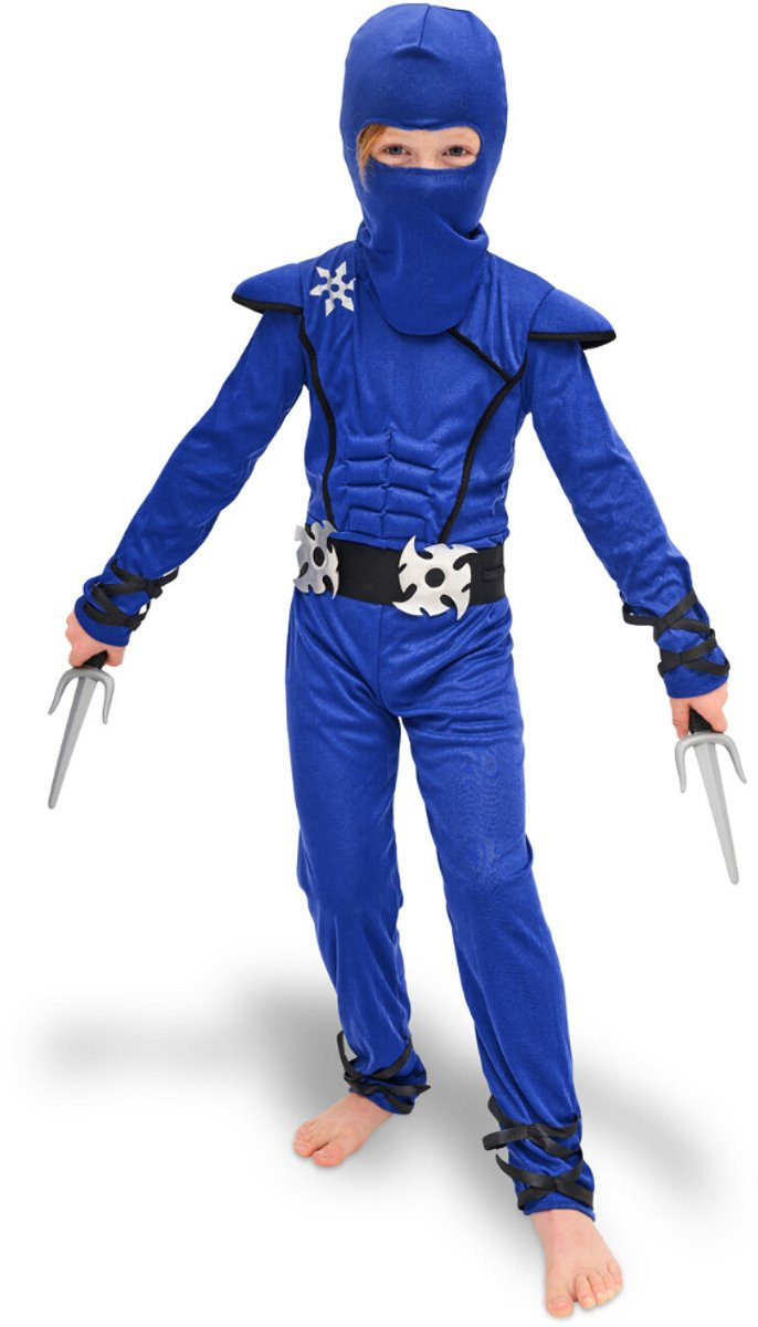 Blauwe Ninja Outfit voor Kinderen - Compleet Kostuum