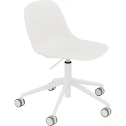 Fiber Swivel Rollstuhl auf Rädern weiß auf Aluminiumbeinen höhenverstellbar