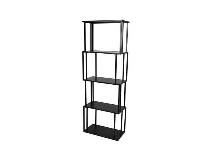 Bibliothèque 4 niveaux 60x30x170 cm en métal noir - EWEN