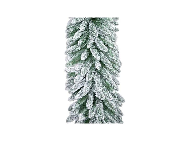 Laalu Weihnachtsgirlande Deluxe Viola, 270 cm, schneebedeckt, 2D, mit Drahtenden, Weiß, Kunststoff, Zylindrisch, 270 cm, Dekoration, Weihnachtsdekoration, Dekoblumen