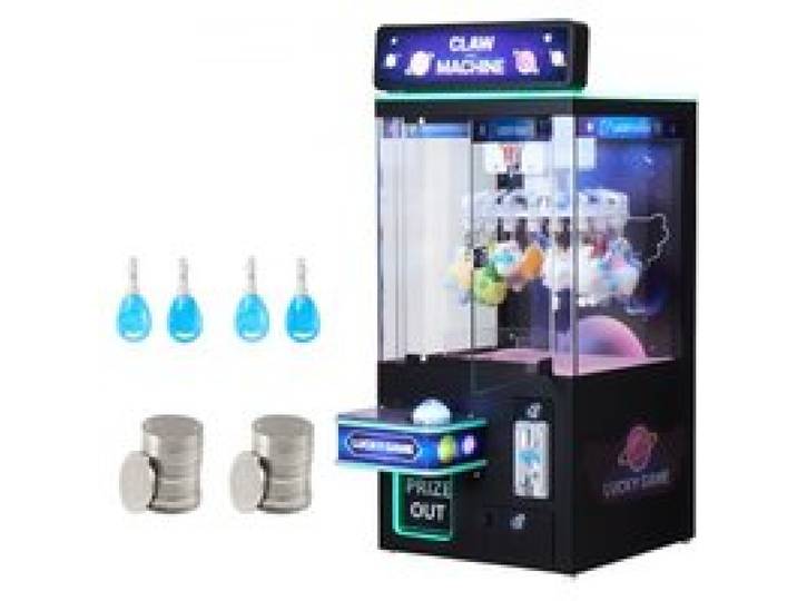 VEVOR Machine à Pince Attrape Peluche Fête Foraine 60 W Jeu d'Arcade avec Effets Lumineux et Sonores Mode Clips Convient aux Objets de 50 g pour Salles de Cinéma, de Jeux, d'Arcade, Noir et Violet