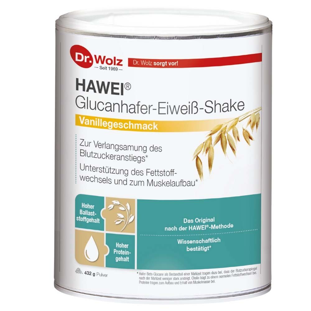 Hawei Glucanhafer-Eiweiß-Shake Vanillegeschm.Pulv. 432 g Pulver