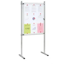 Interne Informationstafel auf Ständer, 720 x 980 mm, magnetisch, beidseitig