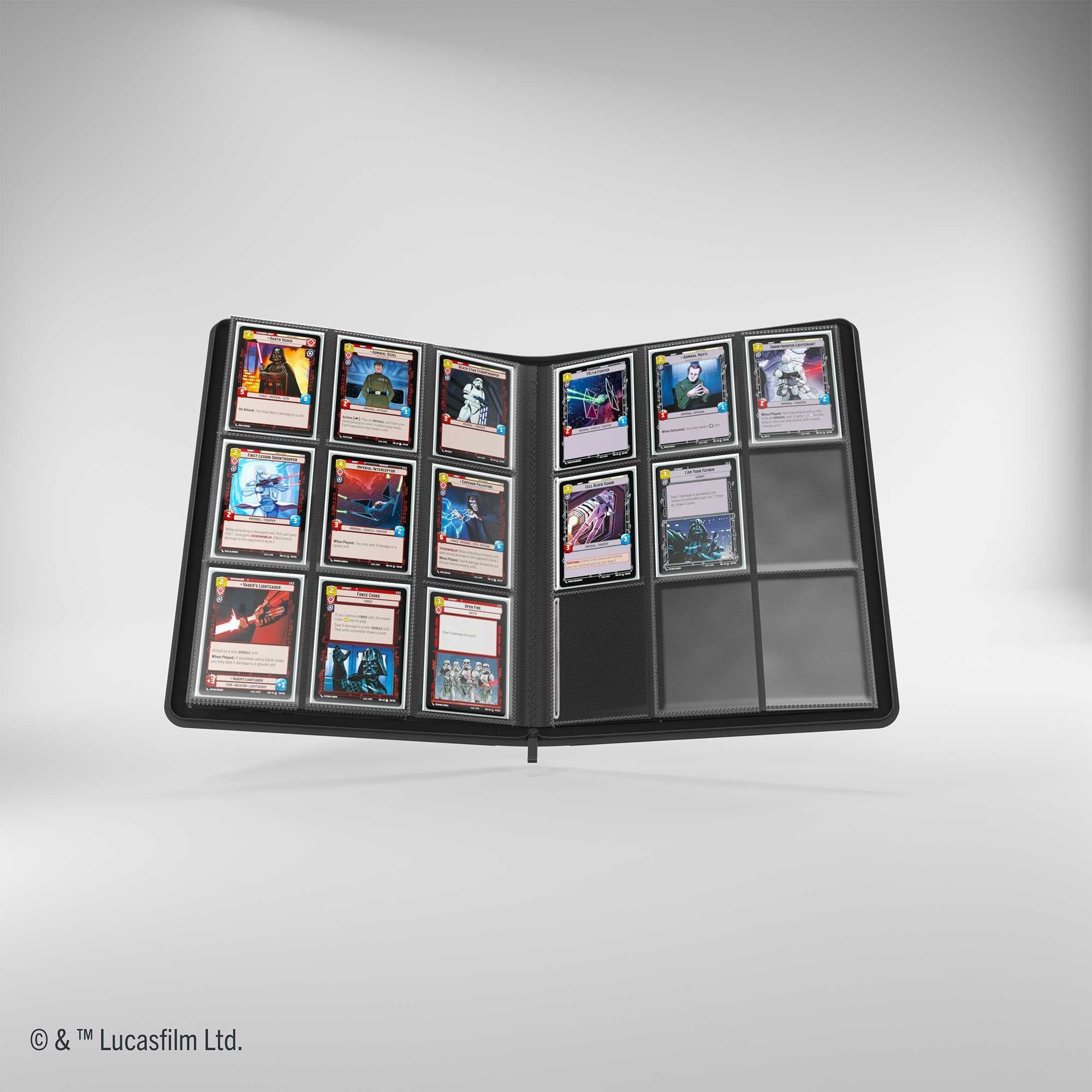 Gamegenic Star Wars: Unlimited Zip-Up Album 18-Pocket for Card Collectors - Black, Holds 360 Cards