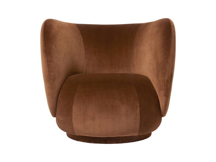 Ferm Living Rico lounge chair Sessel Devoré velvet-Rust