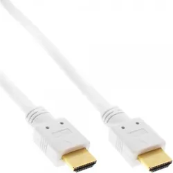 INLINE HDMI Kabel Premium, Stecker/Stecker, weiß/gold, 2m, HDMI-High Speed mit Ethernet