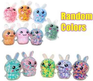 Perfect Picks Market Mini Squishy Alien Toys Bunny, Squeeze Toy Stress Relief, Party Favors, Funny Outer Space Fidget Creature Balls 6pcs Rabbit (set)