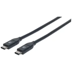Manhattan USB 3.1 Typ C Gen2-Kabel, Typ C-Stecker auf Typ C-Stecker, 10 Gbit/s, 3 A, 1 m, schwarz