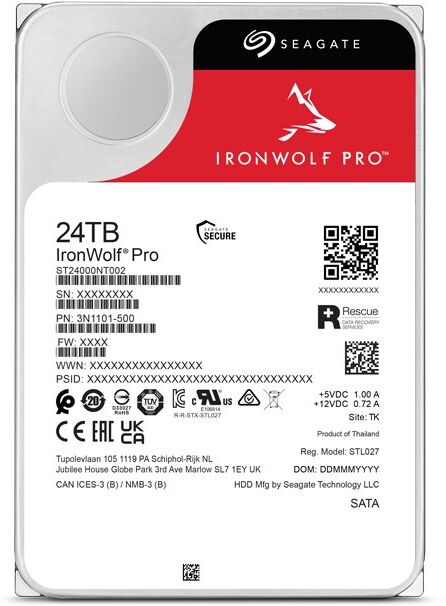 Seagate IronWolf Pro 3.5-inch SATA III 7200 RPM CMR NAS Internal Hard Drive 24TB